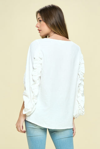Textured Solid Woven Top