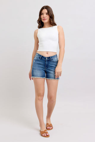 Judy Blue High Waisted V Front Shorts with Shield Pockets