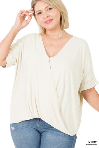 RAYON SPAN CREPE LAYERED-LOOK TOP PLUS