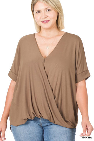 RAYON SPAN CREPE LAYERED-LOOK TOP PLUS