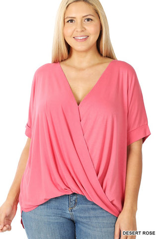 RAYON SPAN CREPE LAYERED-LOOK TOP PLUS