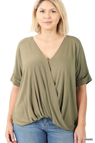 RAYON SPAN CREPE LAYERED-LOOK TOP PLUS