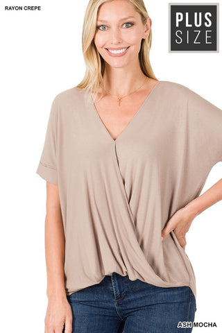 RAYON SPAN CREPE LAYERED-LOOK TOP PLUS