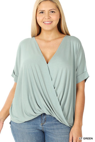 RAYON SPAN CREPE LAYERED-LOOK TOP PLUS