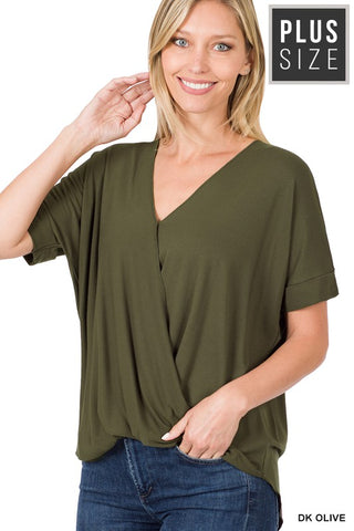 RAYON SPAN CREPE LAYERED-LOOK TOP PLUS