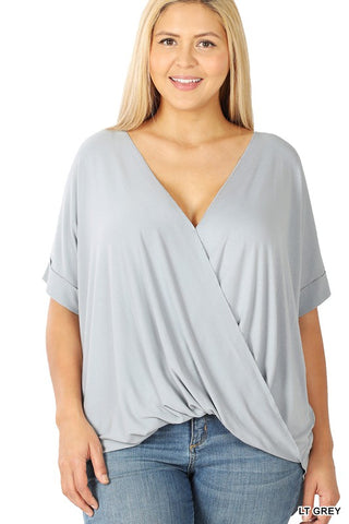 RAYON SPAN CREPE LAYERED-LOOK TOP PLUS